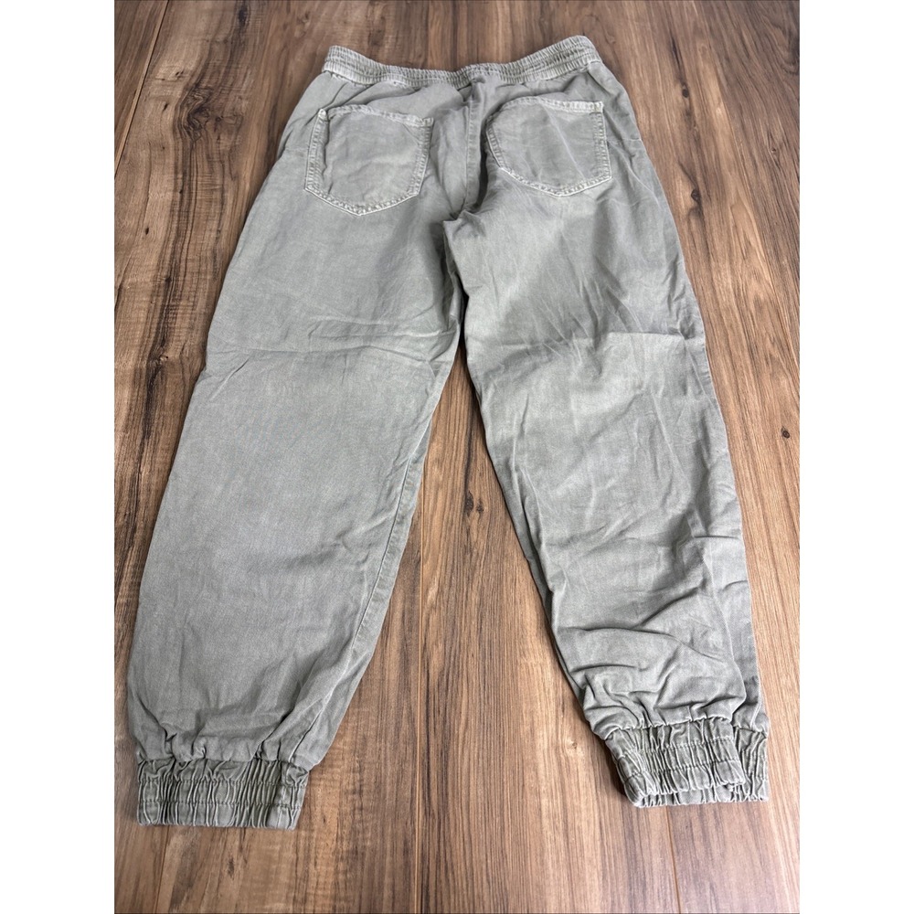 Zara Women's Denim‎ Joggers Pants Size XL Light Olive Green Pull On With Zipper - Picture 5 of 15